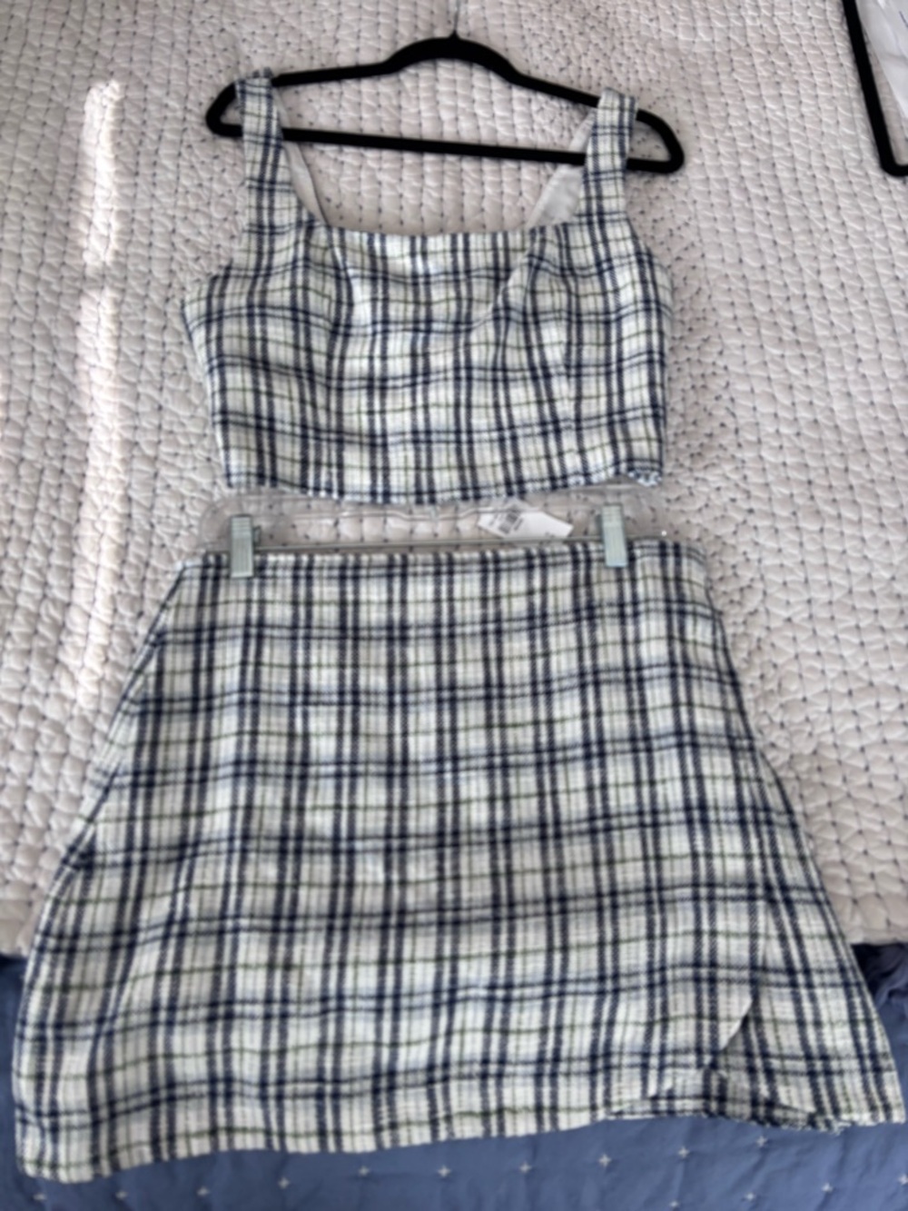 Abercrombie & Fitch Navy, White and Green Plaid Set - Picture 2 of 11